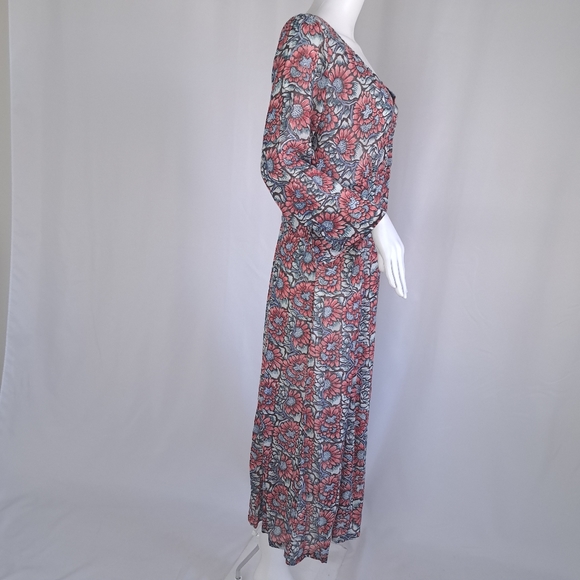 Anokhi Surplice Floral Print Midi Dress - Picture 6 of 13